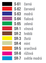 razítka s vícebarevnými otisky - přehled barev